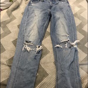 American Eagle Distressed Mom Jeans.